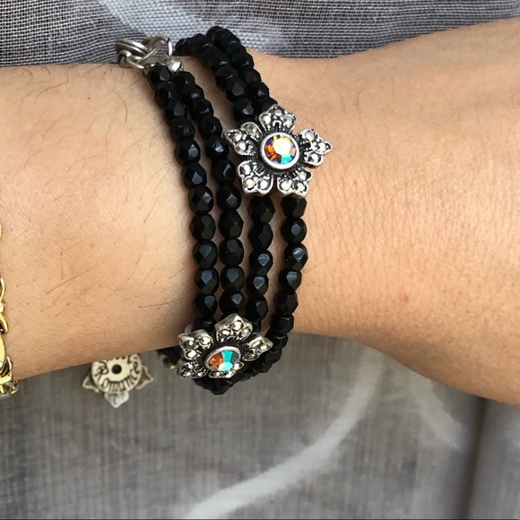 Sweet Romance Black Bead Wrap Bracelet- NWOT - Picture 6 of 8